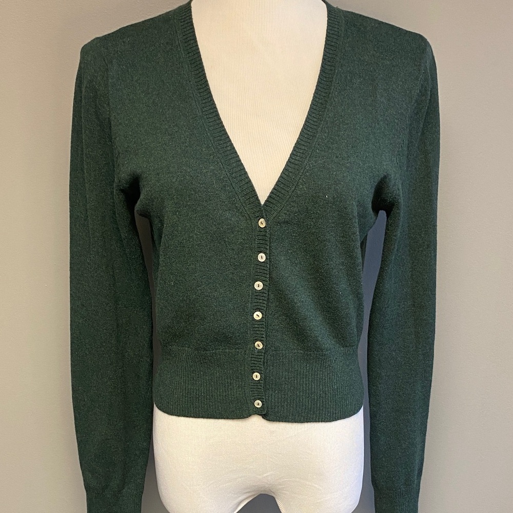 Le Lis Blanc Deep Green Cardigan Sweater (M)